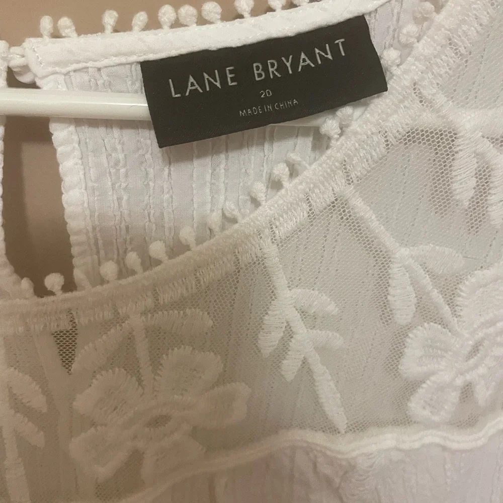 Lane Bryant White Floral Blouse - Picture 2 of 3